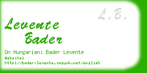 levente bader business card